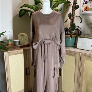Casual Taupe Long Sleeve Lounge Set